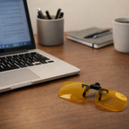 IONIX RED SCREEN CLIP: Filtro de luz azul para gafas graduadas (Lente amarilla)